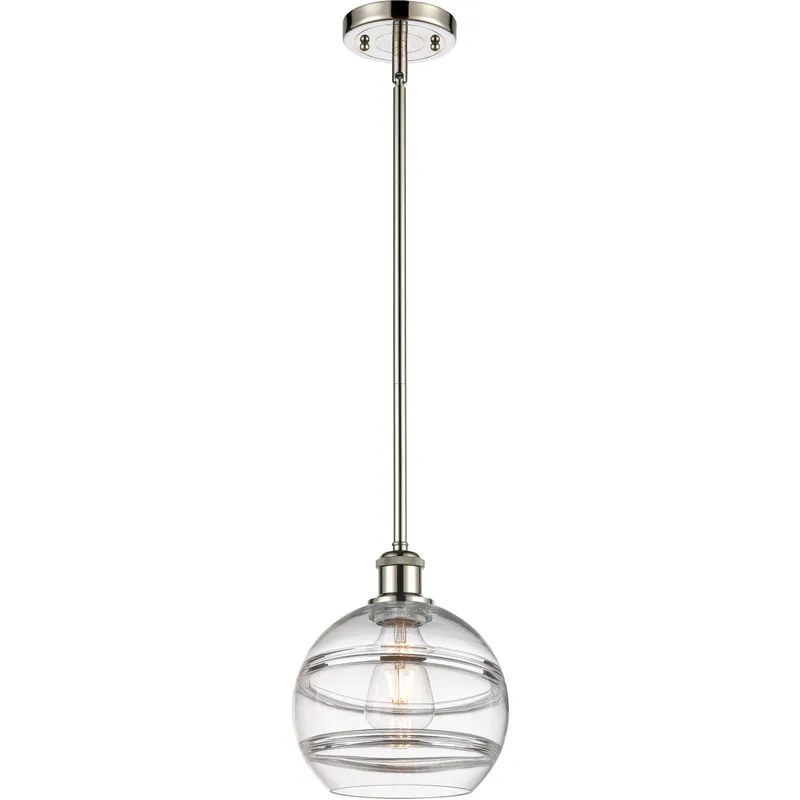 Ballston Rochester 1 Light 8 inch Polished Nickel Stem Hung Mini Pendant Ceiling Light