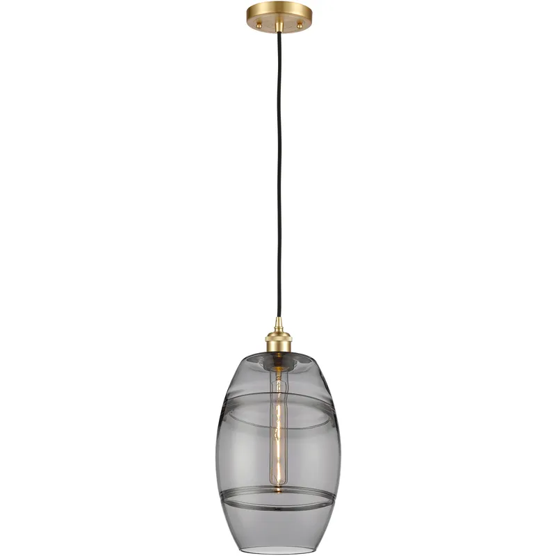 Ballston Vaz 1 Light 8 inch Satin Gold Cord Hung Mini Pendant Ceiling Light