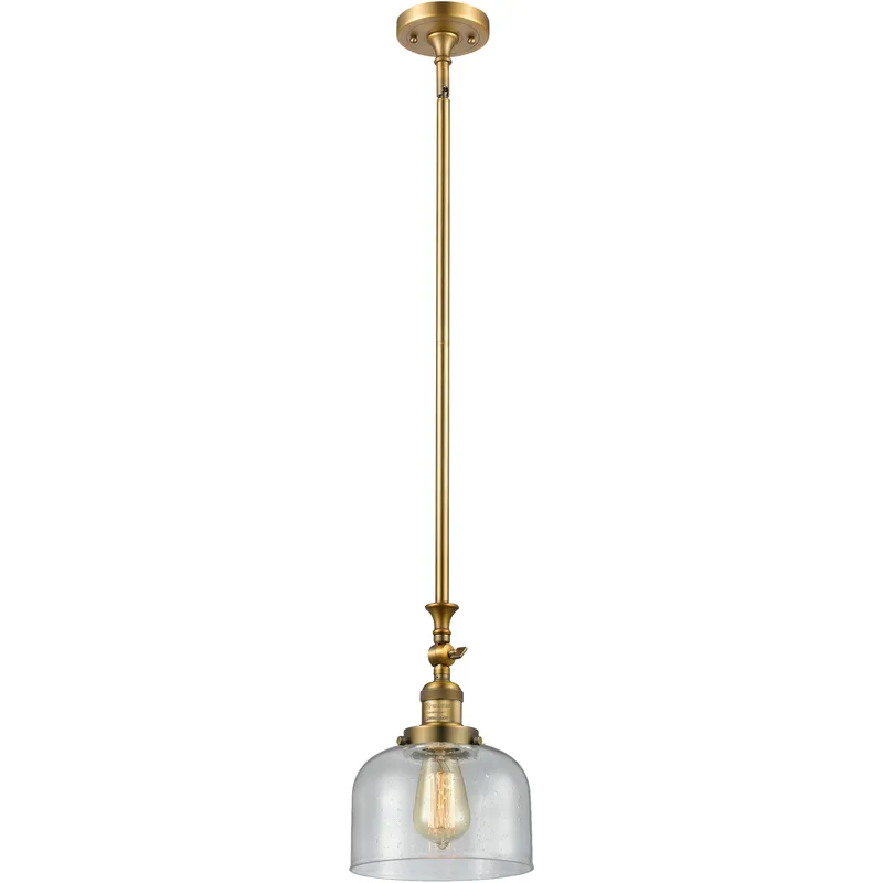 Franklin Restoration Bell 1 Light 8 inch Brushed Brass Mini Pendant Ceiling Light in Incandescent, Seedy, Franklin Restoration