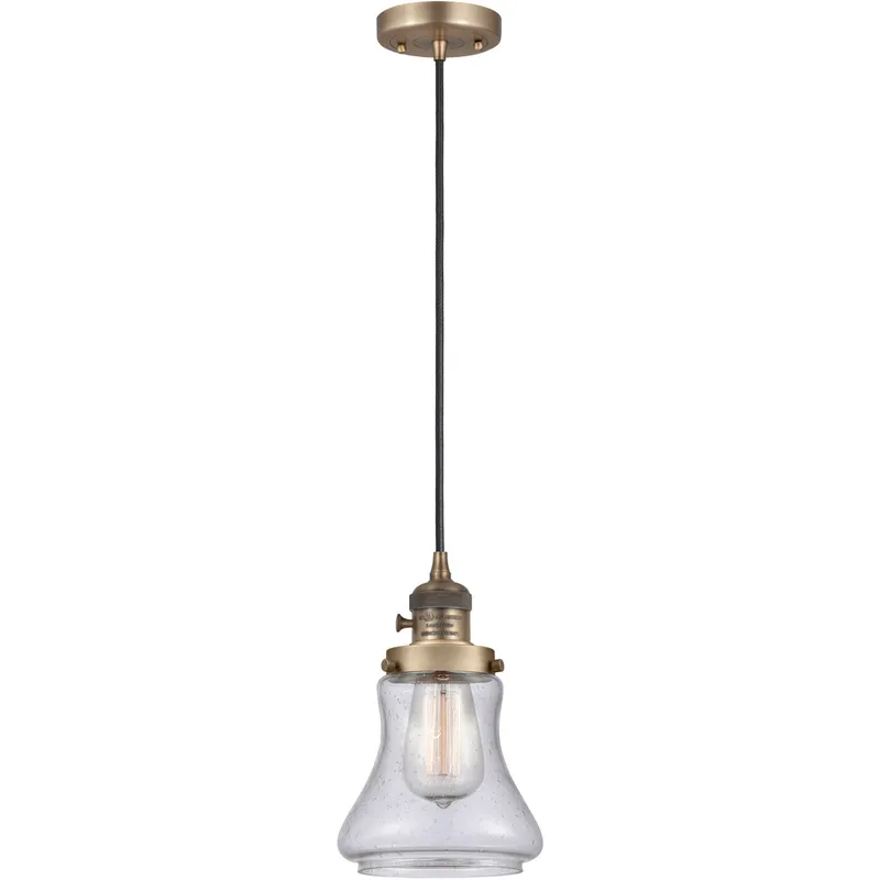 Franklin Restoration Bellmont 1 Light 6 inch Brushed Brass Mini Pendant Ceiling Light