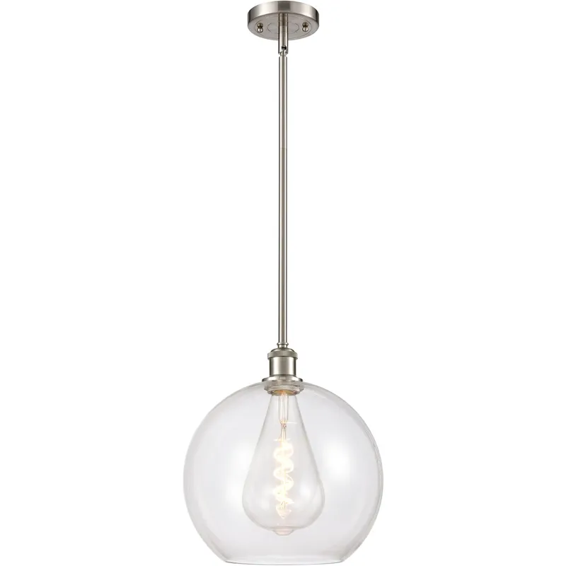 Ballston Athens 1 Light 12 inch Brushed Satin Nickel Mini Pendant Ceiling Light in Clear Glass