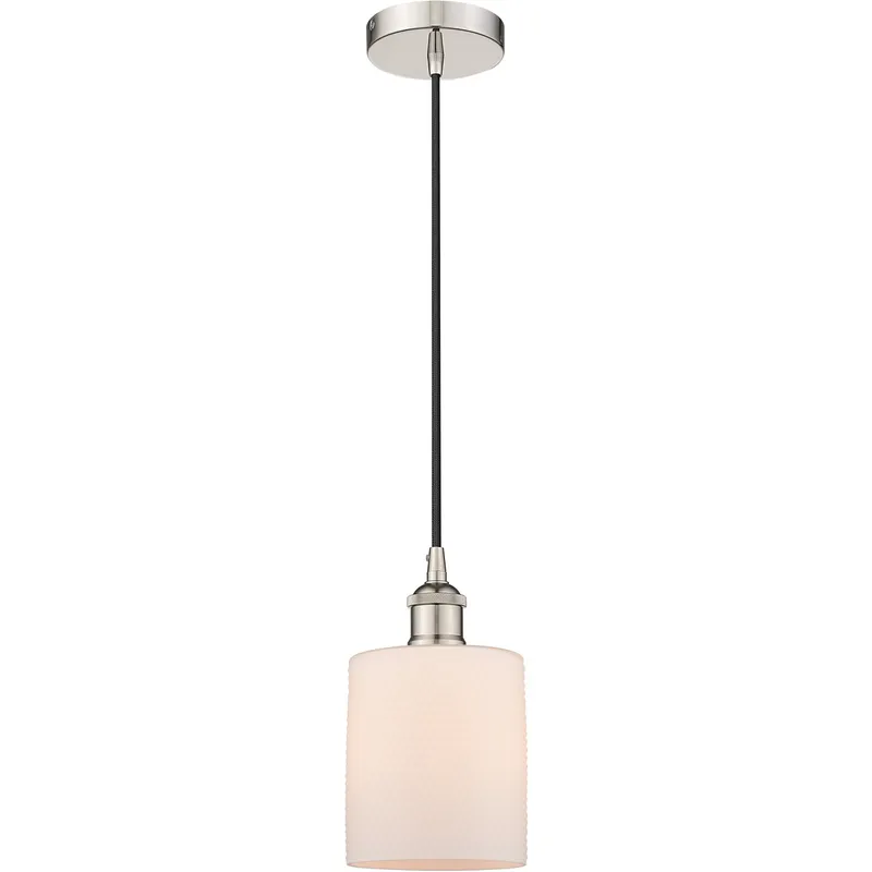 Edison Cobbleskill LED 5 inch Polished Nickel Mini Pendant Ceiling Light