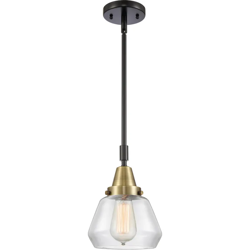 Franklin Restoration Fulton LED 7 inch Black Antique Brass Mini Pendant Ceiling Light in Clear Glass