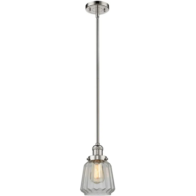 Franklin Restoration Chatham LED 6 inch Polished Nickel Mini Pendant Ceiling Light in Clear, Franklin Restoration