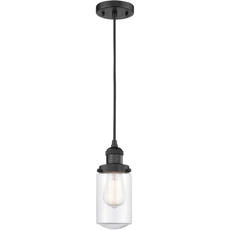 Franklin Restoration Dover LED 4.5 inch Matte Black Mini Pendant Ceiling Light in Clear Glass, Franklin Restoration