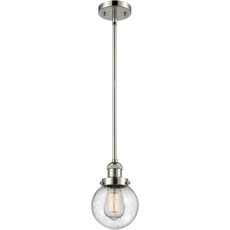 Franklin Restoration Beacon LED 6 inch Polished Nickel Mini Pendant Ceiling Light in Seedy, Franklin Restoration