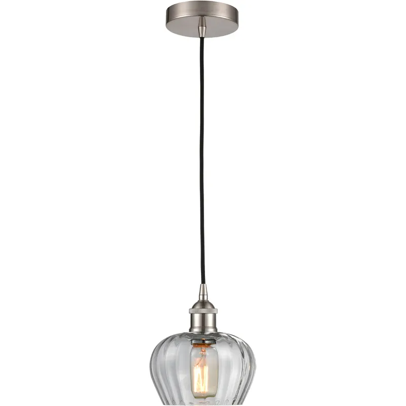 Edison Fenton LED 7 inch Brushed Satin Nickel Mini Pendant Ceiling Light
