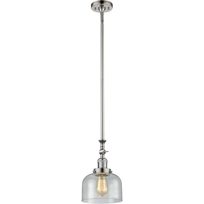 Franklin Restoration Bell 1 Light 8 inch Polished Nickel Mini Pendant Ceiling Light in Incandescent, Seedy, Franklin Restoration