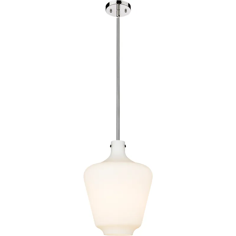 Norwalk 1 Light 12 inch Polished Nickel Mini Pendant Ceiling Light in Matte White Glass