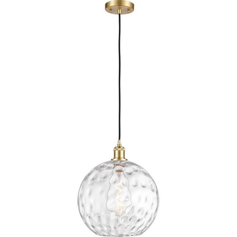 Ballston Athens Water Glass 1 Light 12 inch Satin Gold Mini Pendant Ceiling Light
