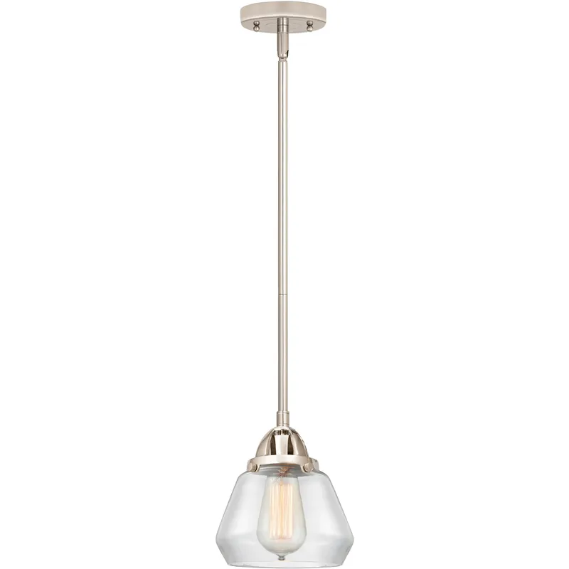 Nouveau 2 Fulton 1 Light 6.75 inch Polished Nickel Mini Pendant Ceiling Light in Incandescent, Clear