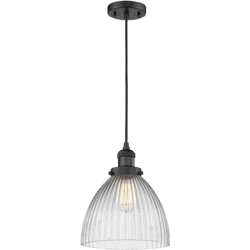 Franklin Restoration Seneca Falls LED 9.5 inch Matte Black Mini Pendant Ceiling Light, Franklin Restoration