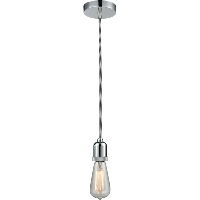 Whitney Bare Bulb 1 Light 2 inch Polished Chrome Mini Pendant Ceiling Light in Zebra, Whitney