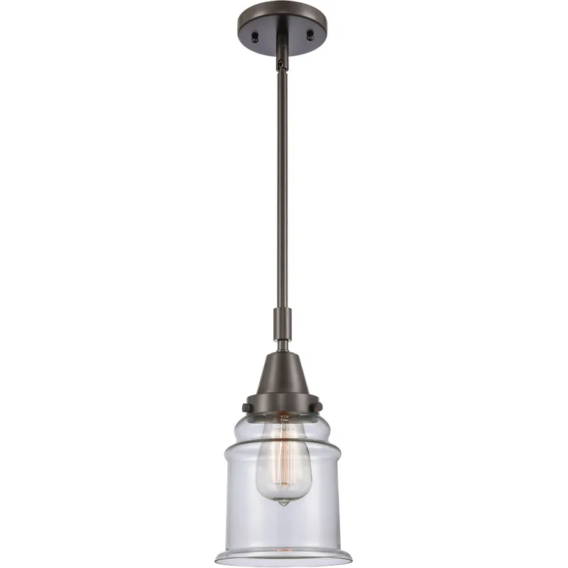 Franklin Restoration Canton LED 6.5 inch Oil Rubbed Bronze Mini Pendant Ceiling Light in Clear Glass