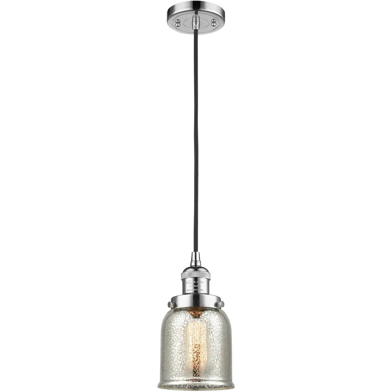 Franklin Restoration Bell 1 Light 5 inch Polished Chrome Mini Pendant Ceiling Light in Incandescent, Silver Plated Mercury, Franklin Restoration