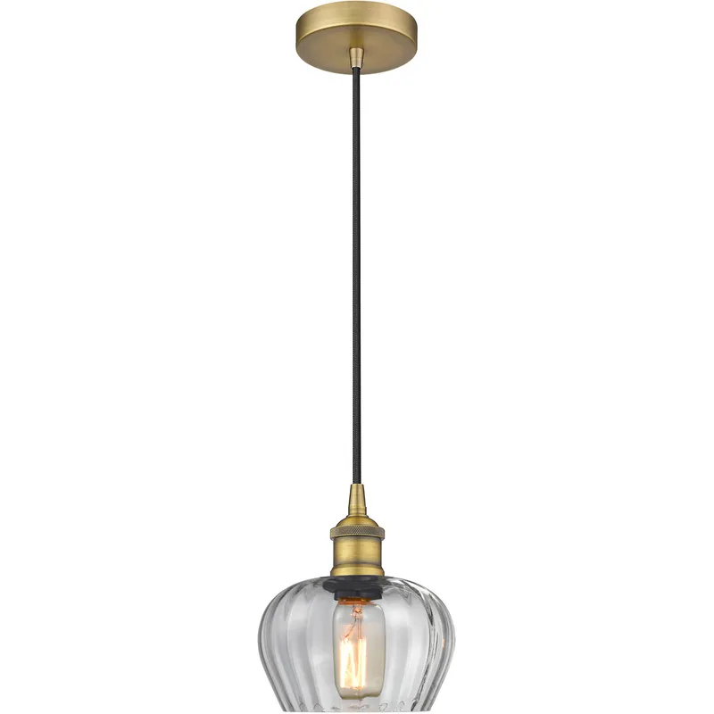 Edison Fenton LED 7 inch Brushed Brass Mini Pendant Ceiling Light