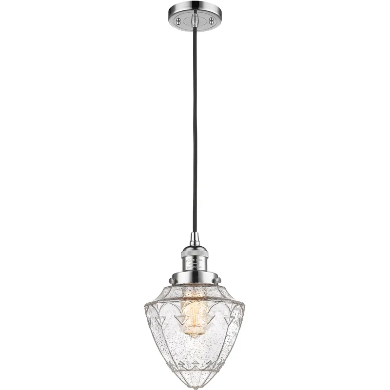 Franklin Restoration Bullet 1 Light 7 inch Polished Chrome Mini Pendant Ceiling Light in Incandescent, Seedy