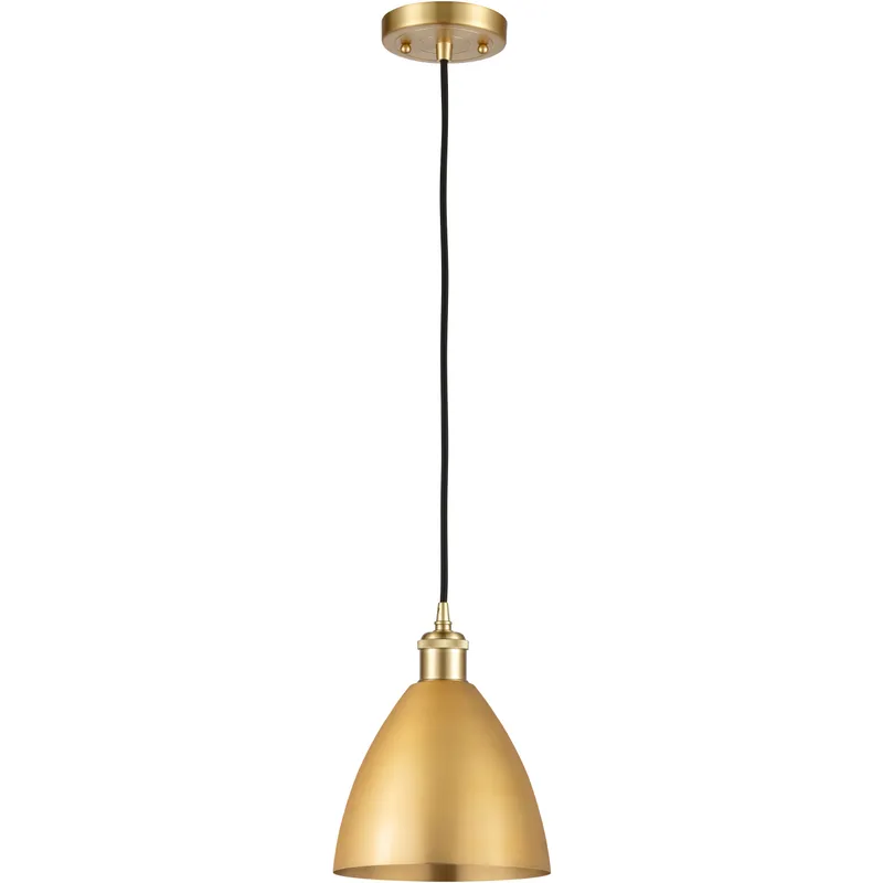 Ballston Dome 1 Light 8 inch Satin Gold Mini Pendant Ceiling Light