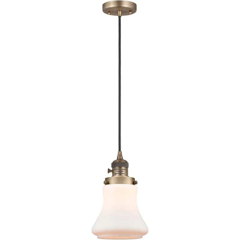 Franklin Restoration Bellmont 1 Light 6 inch Brushed Brass Mini Pendant Ceiling Light