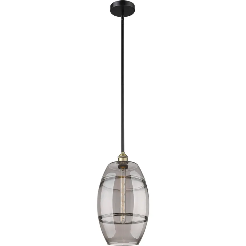 Edison Vaz 1 Light 10 inch Black Antique Brass Stem Hung Mini Pendant Ceiling Light