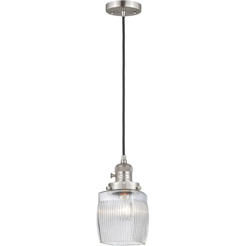 Franklin Restoration Colton LED 6 inch Brushed Satin Nickel Mini Pendant Ceiling Light