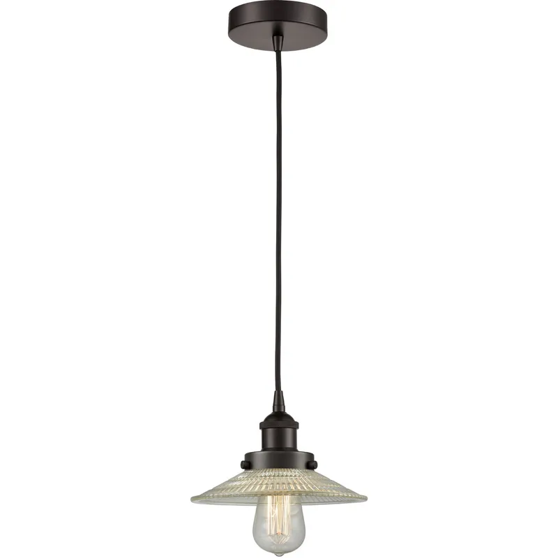 Edison Halophane LED 9 inch Oil Rubbed Bronze Mini Pendant Ceiling Light