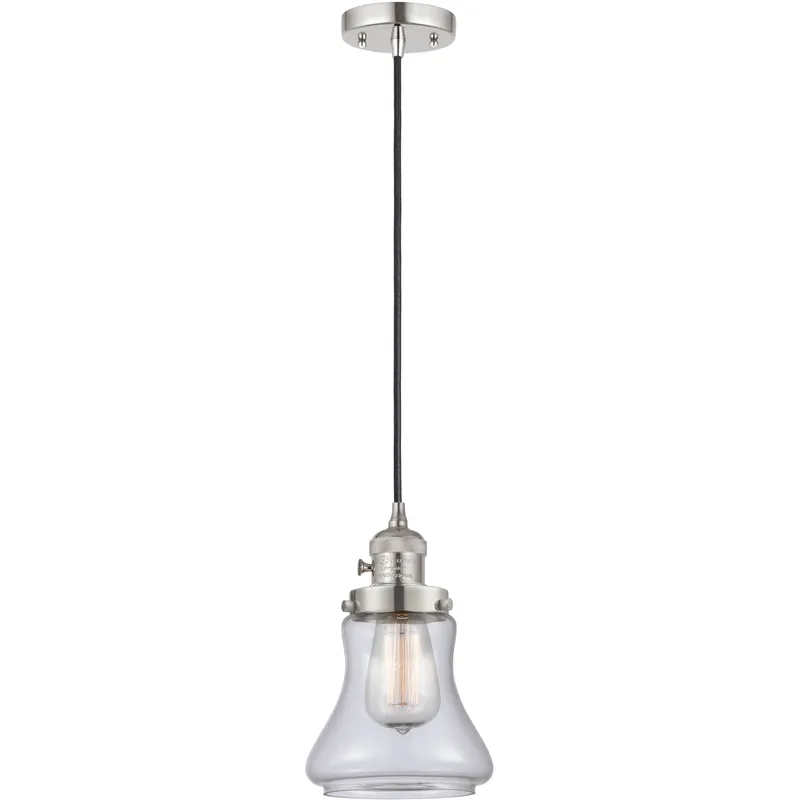 Franklin Restoration Bellmont LED 6.25 inch Polished Nickel Mini Pendant Ceiling Light in Clear