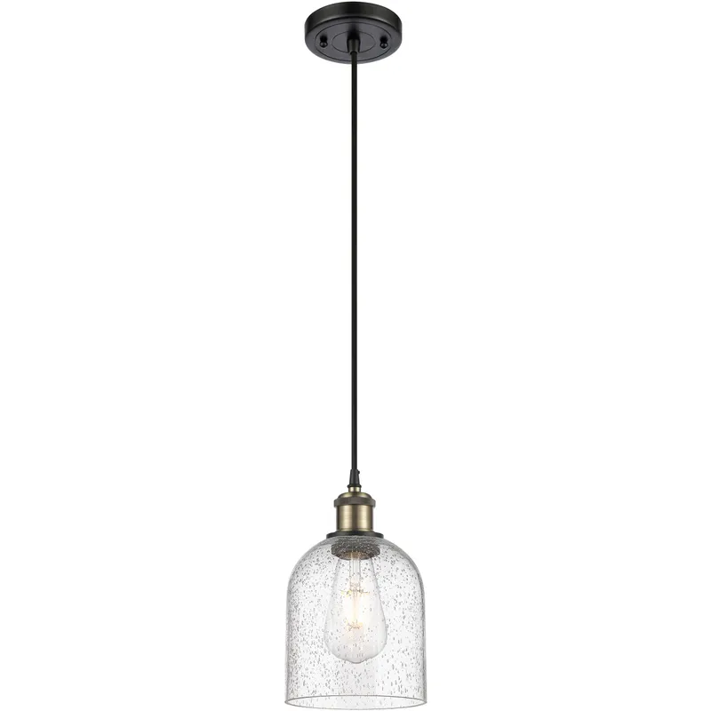 Ballston Bella 1 Light 5.5 inch Black Antique Brass Cord Hung Mini Pendant Ceiling Light