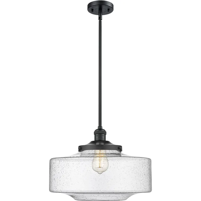Franklin Restoration Bridgeton 1 Light 11.75 inch Matte Black Mini Pendant Ceiling Light in Incandescent, Seedy