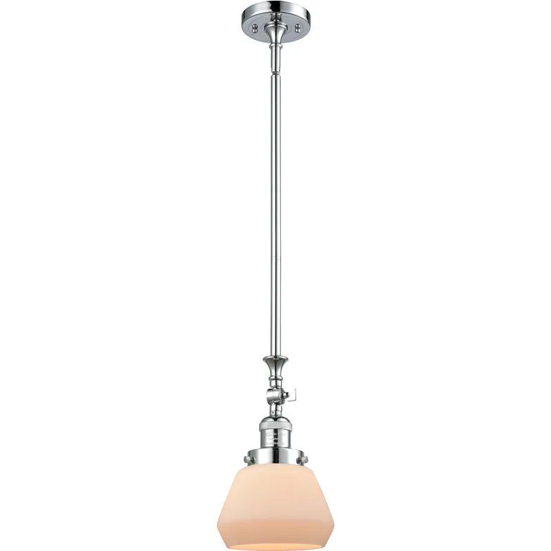 Franklin Restoration Fulton 1 Light 7 inch Polished Chrome Mini Pendant Ceiling Light in Incandescent, Matte White, Franklin Restoration
