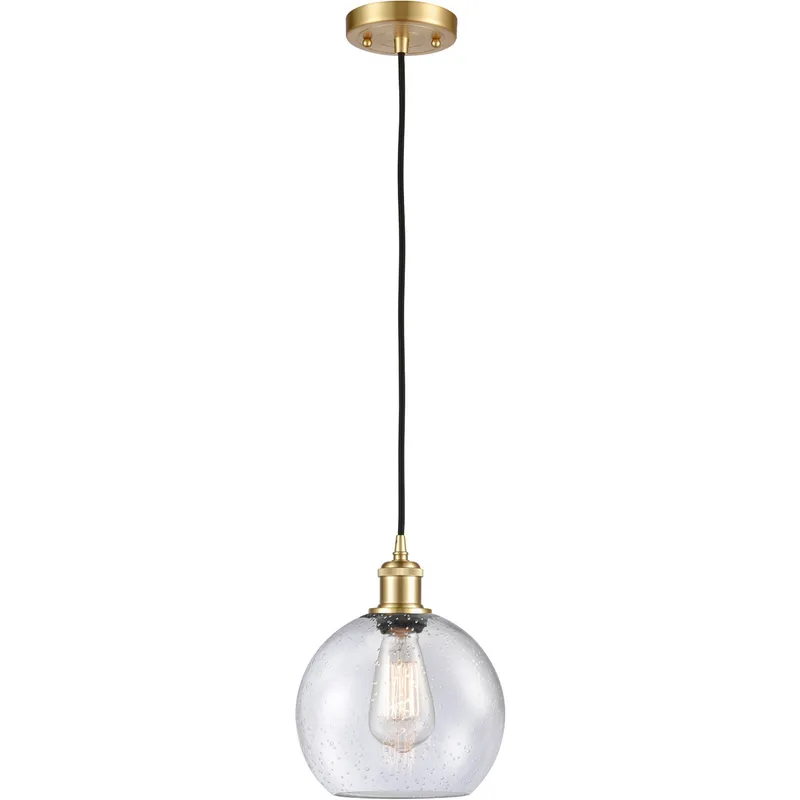 Ballston Athens 1 Light 8 inch Satin Gold Mini Pendant Ceiling Light