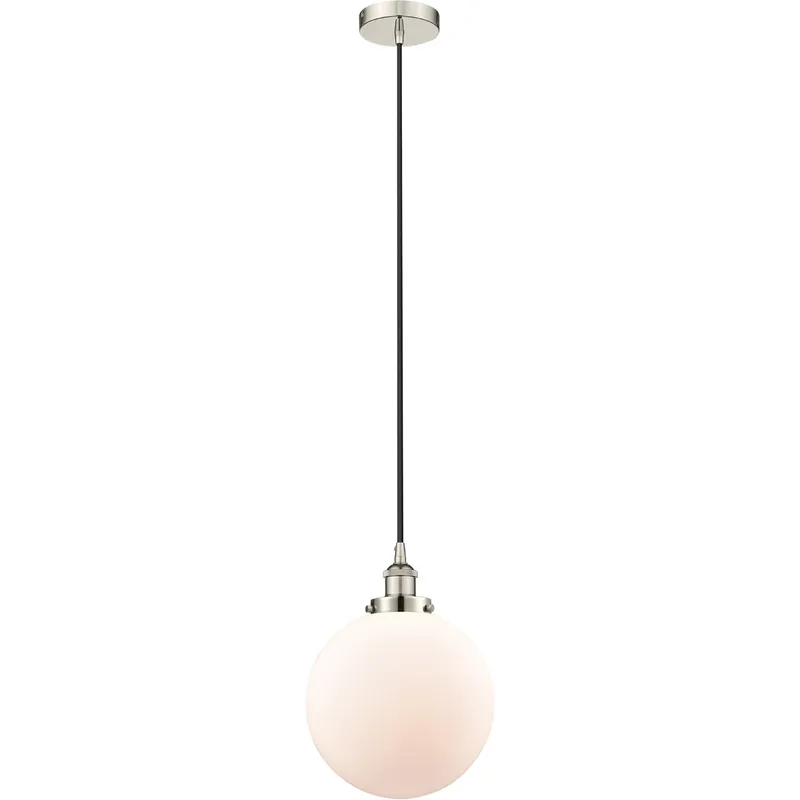 Edison Beacon LED 10 inch Polished Nickel Mini Pendant Ceiling Light