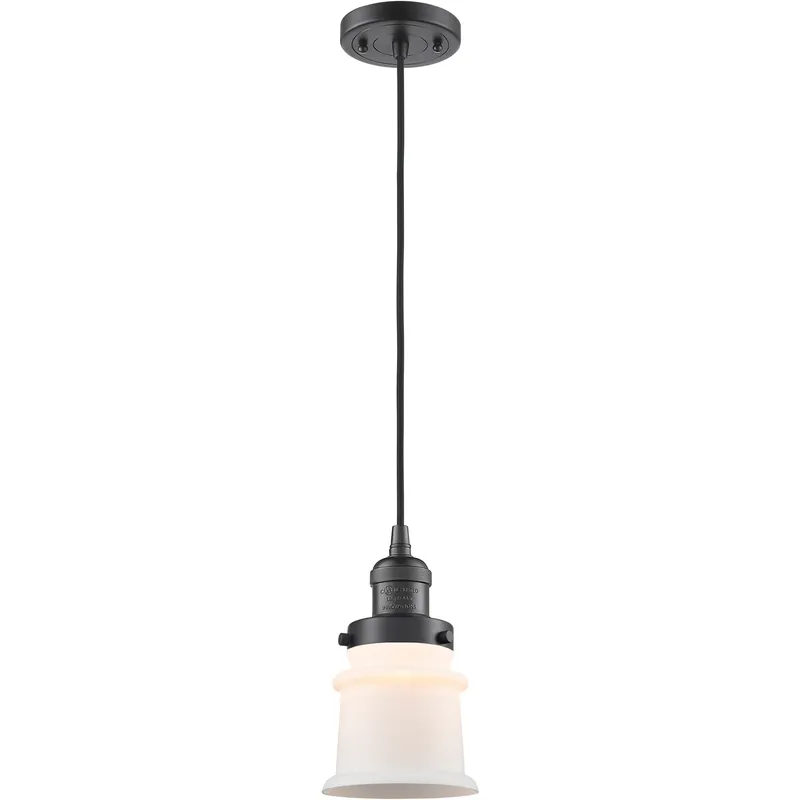 Franklin Restoration Canton 1 Light 6 inch Oil Rubbed Bronze Mini Pendant Ceiling Light in Incandescent, Matte White, Franklin Restoration