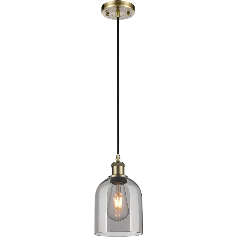 Ballston Bella 1 Light 5.5 inch Antique Brass Cord Hung Mini Pendant Ceiling Light