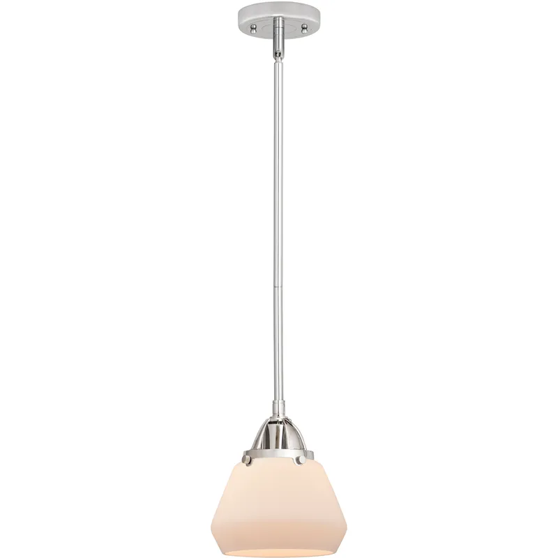 Nouveau 2 Fulton LED 6.75 inch Polished Chrome Mini Pendant Ceiling Light in Matte White