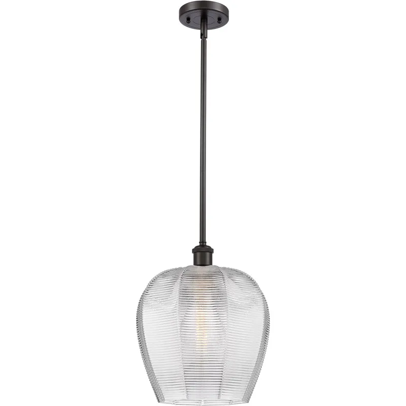 Ballston Norfolk 1 Light 12 inch Oil Rubbed Bronze Mini Pendant Ceiling Light in Clear Glass