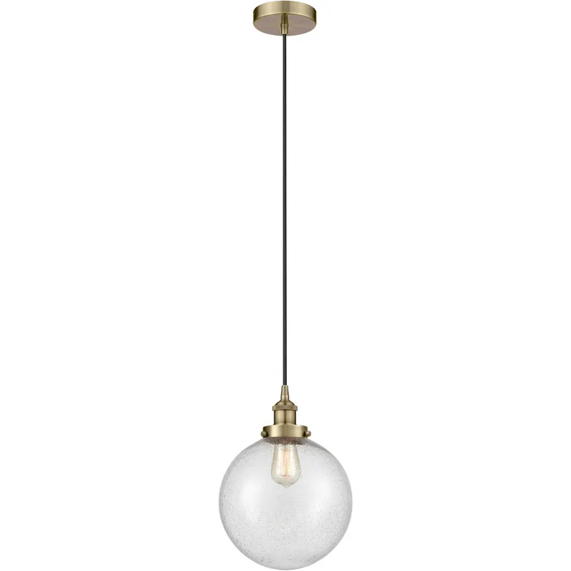 Edison Beacon LED 10 inch Antique Brass Mini Pendant Ceiling Light