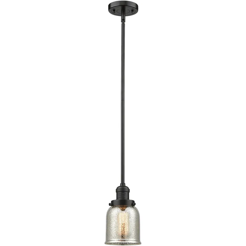 Franklin Restoration Bell LED 5 inch Oil Rubbed Bronze Mini Pendant Ceiling Light in Silver Plated Mercury, Franklin Restoration