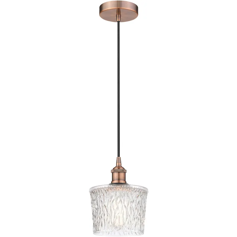 Edison Niagra LED 6.5 inch Antique Copper Mini Pendant Ceiling Light