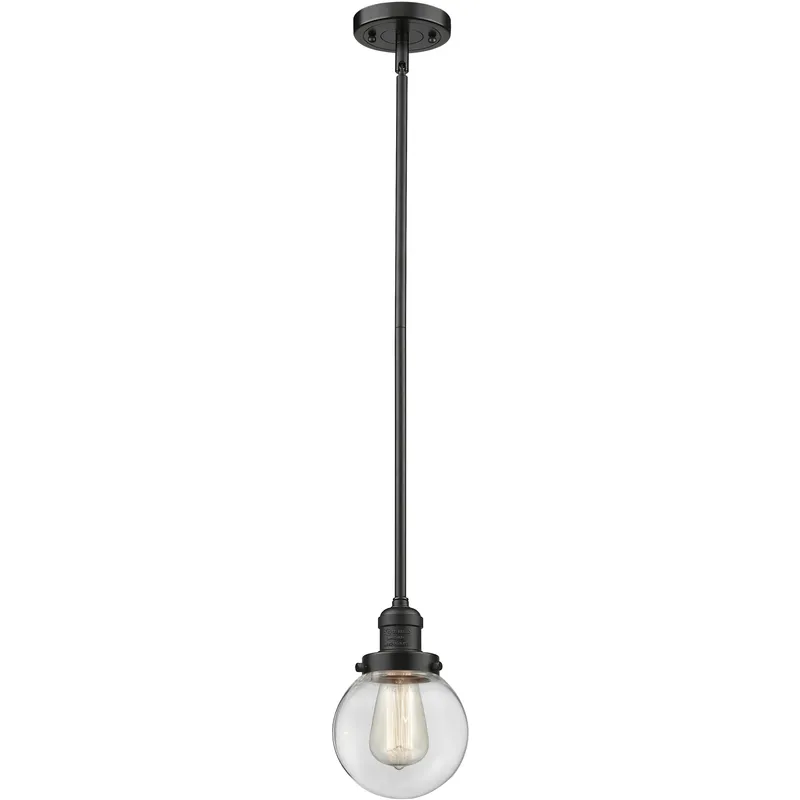 Franklin Restoration Beacon LED 6 inch Oil Rubbed Bronze Mini Pendant Ceiling Light in Clear, Franklin Restoration