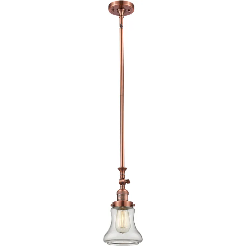 Franklin Restoration Bellmont LED 6.5 inch Antique Copper Mini Pendant Ceiling Light in Clear, Franklin Restoration