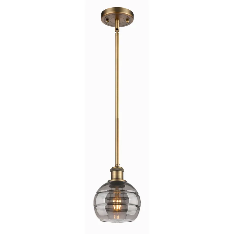 Ballston Rochester 1 Light 5.88 inch Brushed Brass Stem Hung Mini Pendant Ceiling Light