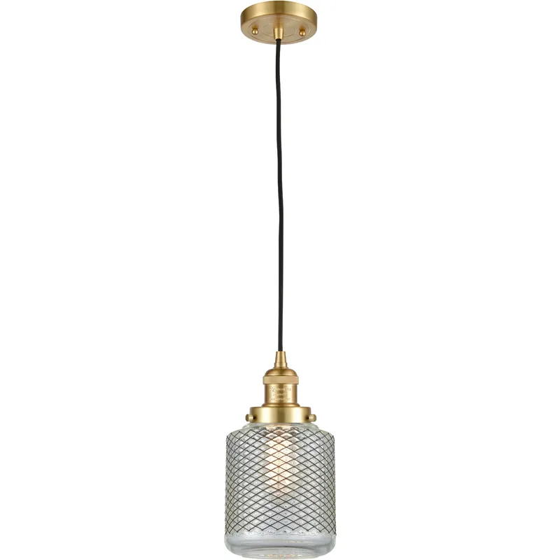Franklin Restoration Stanton LED 6 inch Satin Gold Mini Pendant Ceiling Light, Franklin Restoration