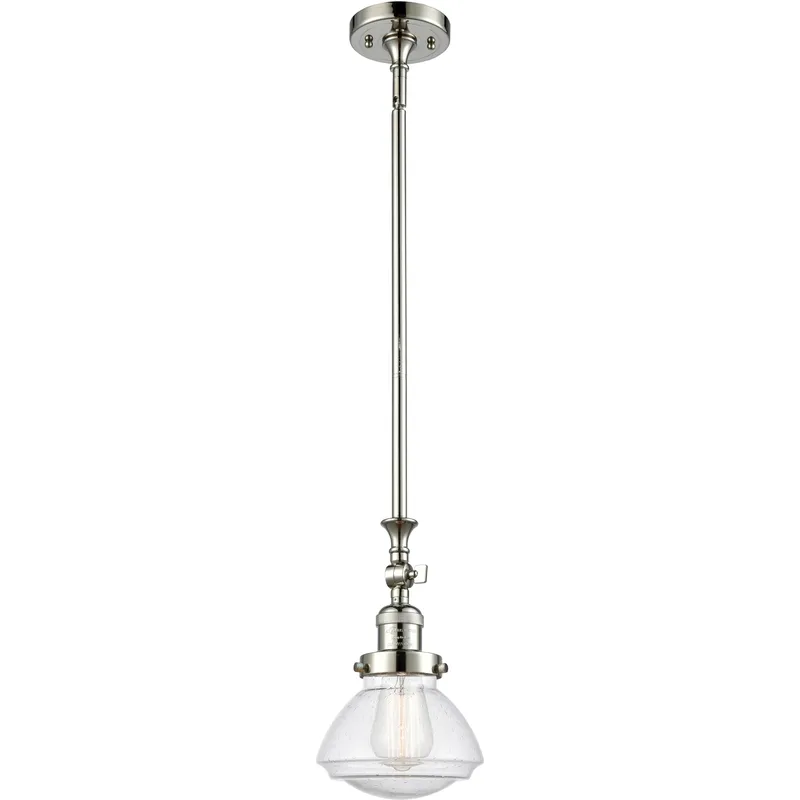 Franklin Restoration Olean 1 Light 6.75 inch Polished Nickel Mini Pendant Ceiling Light in Incandescent, Seedy, Franklin Restoration