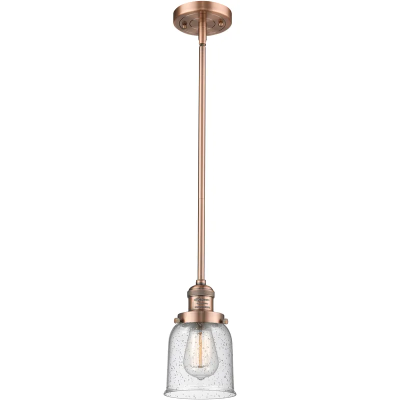 Franklin Restoration Bell LED 5 inch Antique Copper Mini Pendant Ceiling Light in Seedy, Franklin Restoration