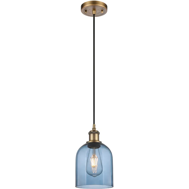 Ballston Bella 1 Light 5.5 inch Brushed Brass Cord Hung Mini Pendant Ceiling Light