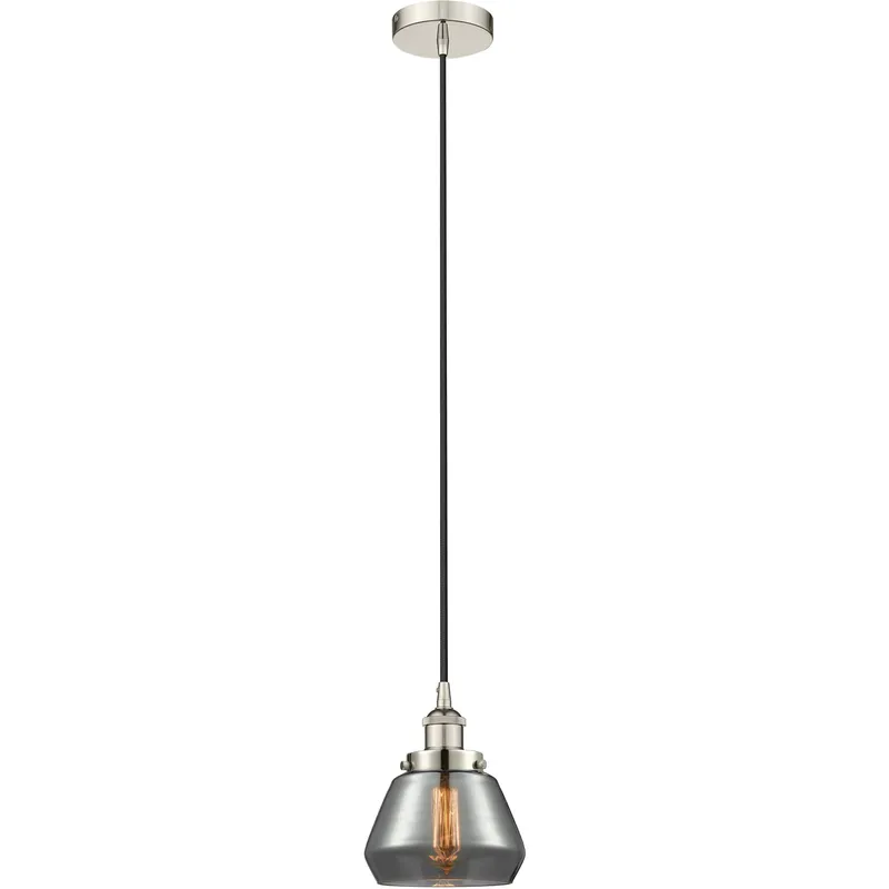 Edison Fulton LED 7 inch Polished Nickel Mini Pendant Ceiling Light