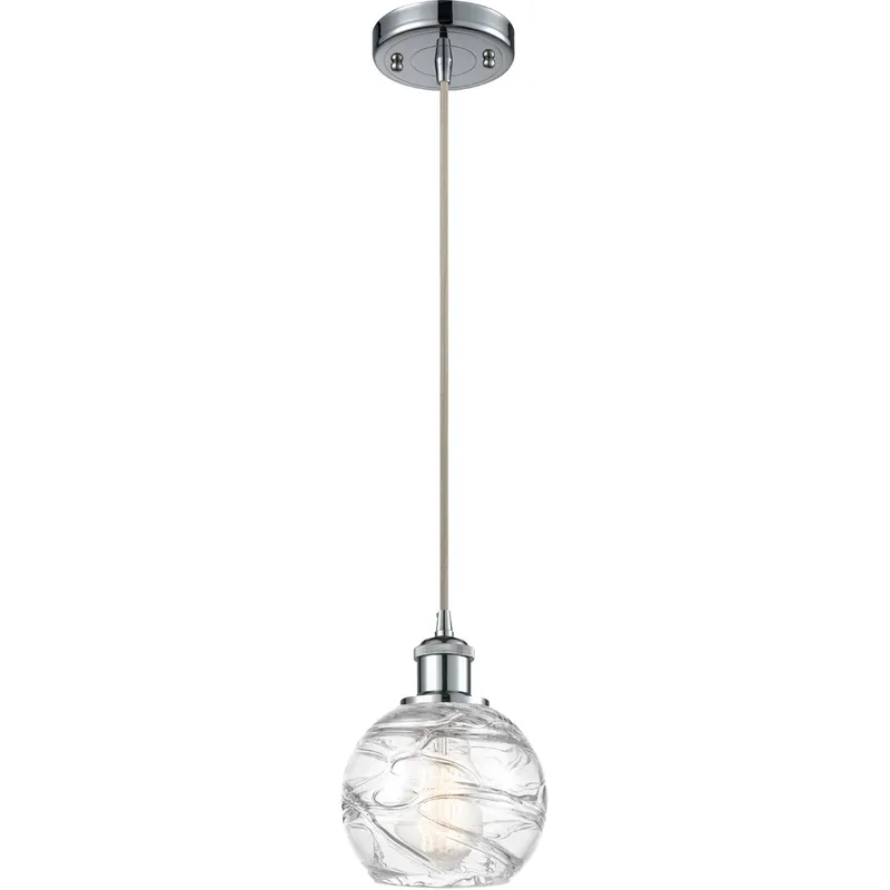 Ballston Small Deco Swirl LED 6 inch Polished Chrome Mini Pendant Ceiling Light in Silver, Ballston