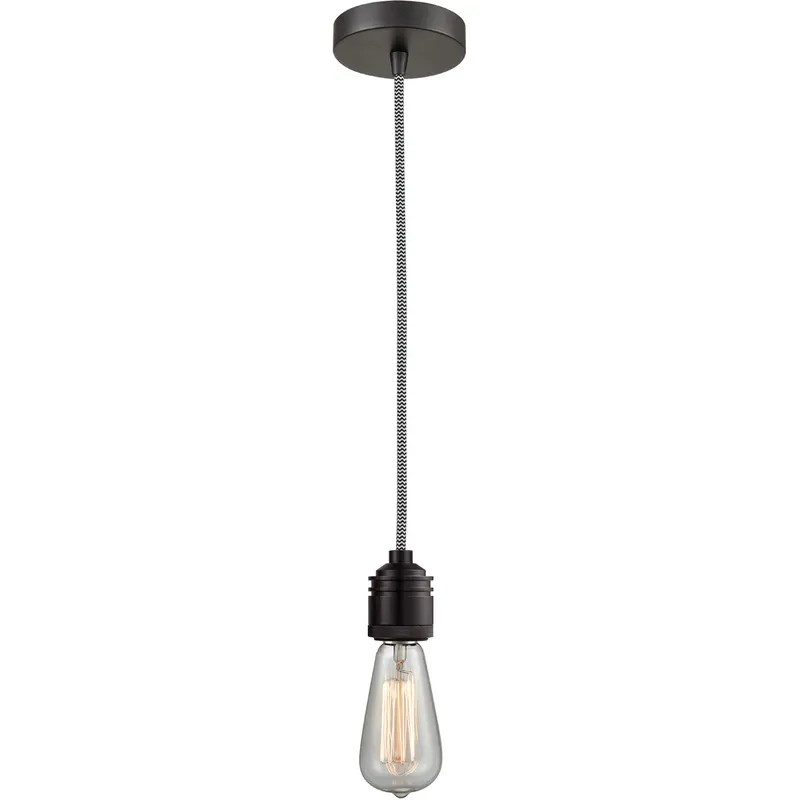 Winchester Bare Bulb 1 Light 2 inch Oil Rubbed Bronze Mini Pendant Ceiling Light in Zebra, Winchester