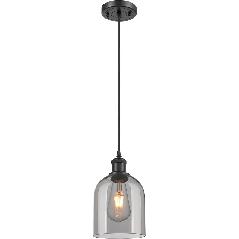 Ballston Bella 1 Light 5.5 inch Matte Black Cord Hung Mini Pendant Ceiling Light